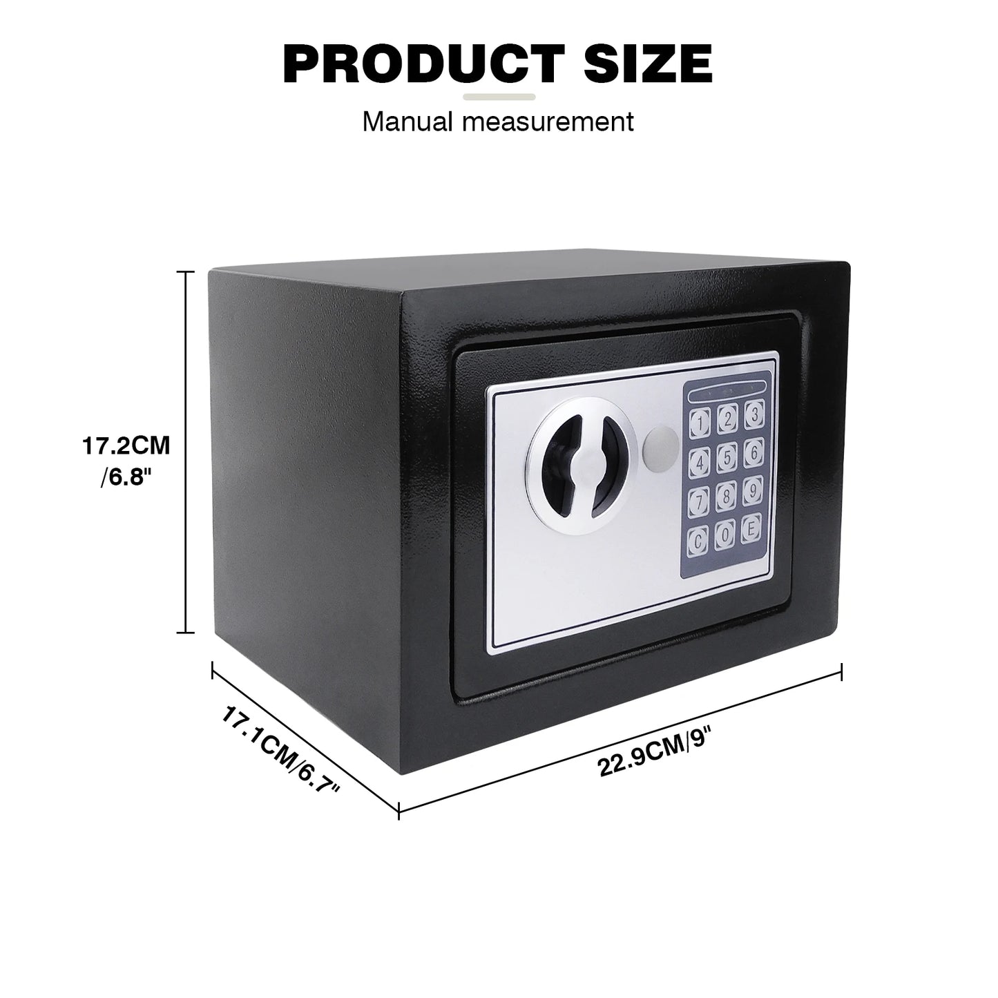 4.6L/8.5L/16L Safes for Home+ 2 Manual Override Keys,Security Safe Cash Box with Double Digital Keypad&Safety Key Lock Cabinet