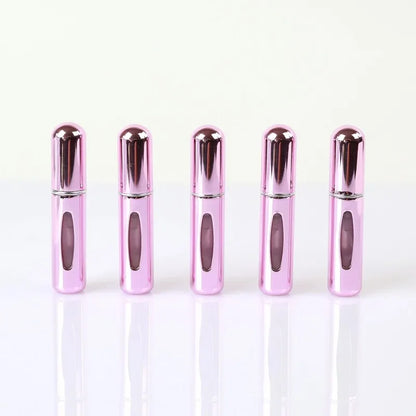 New Hot 5pcs Sets Portable 5ml Perfume Refill Bottle Refillable Spray Scent Pump Empty Atomizer Cosmetic Containers Travel Gift