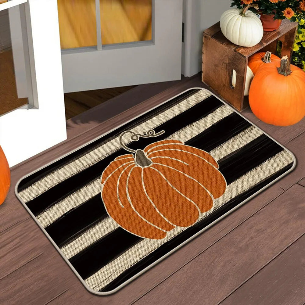 Tapis de porte VIKAMA Halloween Automne Tapis de bienvenue Thanksgiving Tapis antidérapant intérieur/extérieur Décoration intérieure