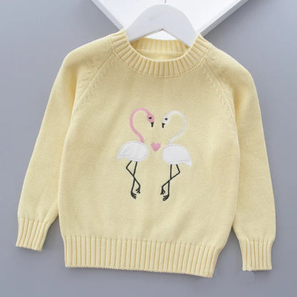 Pull d'automne-hiver pour filles, motif mignon amoureux, pull tricoté en polaire épaisse et chaude