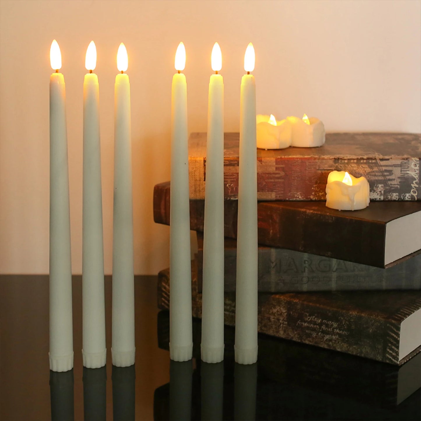 Pack of 6 Remote Control LED Decorative Candle Light Battery Operated Flameless Electronic Home Party Wedding Candle With Timer