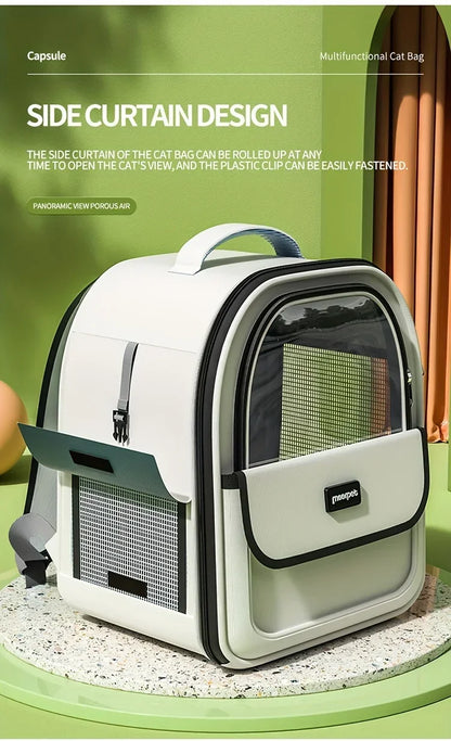 Pet Carrier Backpack, Going Out Large Cat Backpack Transparent Space Capsule Breathable Portable Bag Backpack Cat Dog Supplies