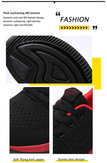 Men Women Knit Sneakers Breathable Athletic Running Walking Gym Shoes