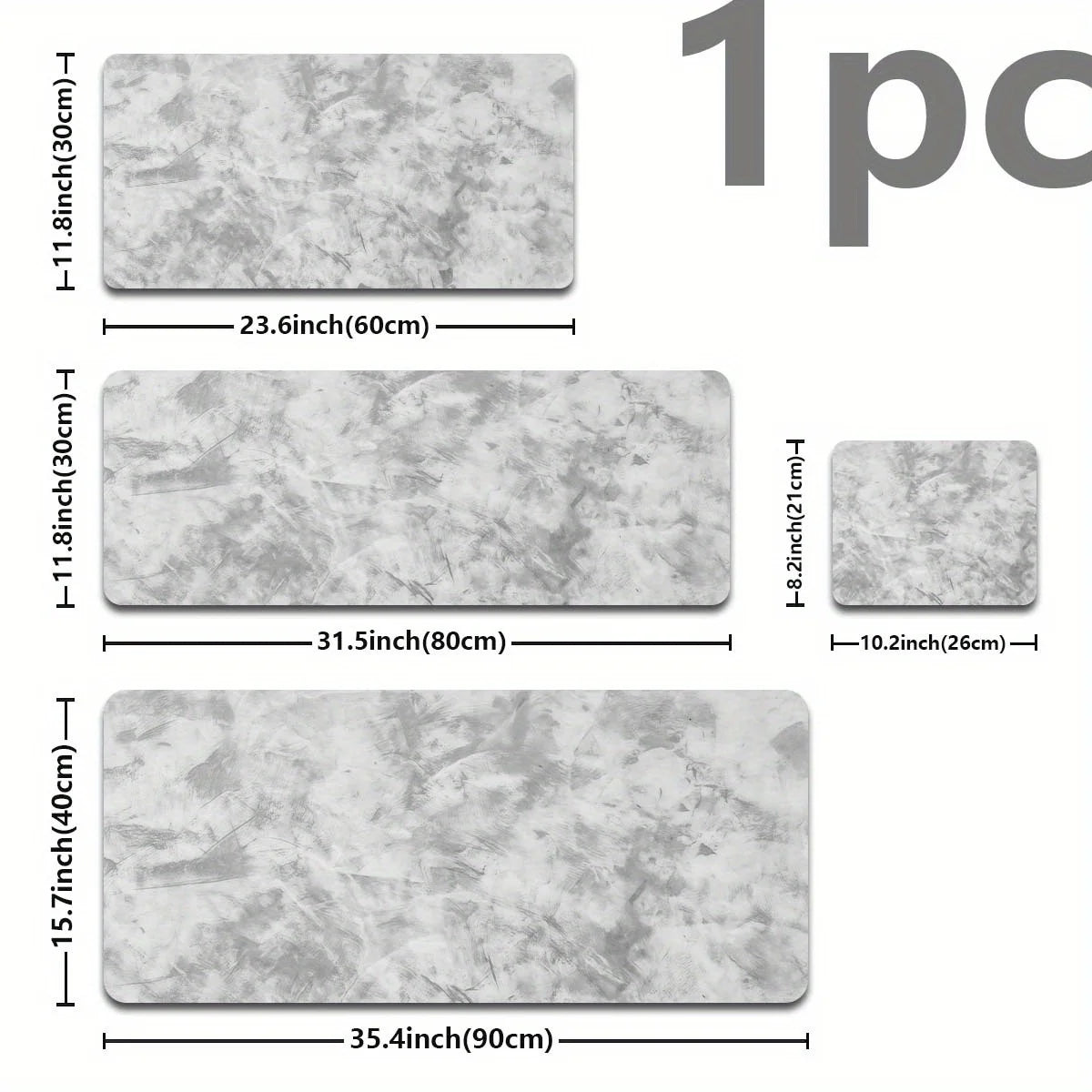 Tapis de bureau gris élégant : accessoire PC antidérapant pour le jeu et le bureau, grand format et design minimaliste