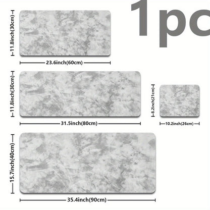Tapis de bureau gris élégant : accessoire PC antidérapant pour le jeu et le bureau, grand format et design minimaliste