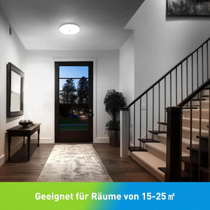 Oeegoo 24W LED Ceiling Light with Radar Motion Sensor, 2400 LM LED Lamp with Motion Sensor Indoor Round, 4000K, φ30CM