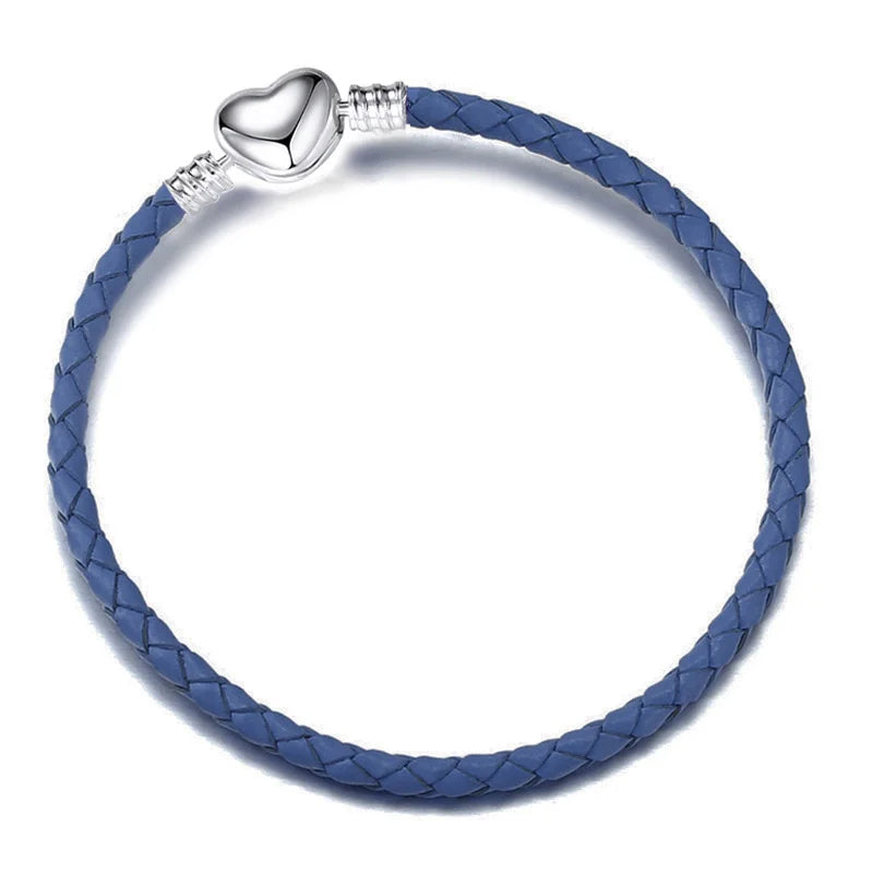 Double Circle Love Leather Rope Bracelet PU Basic Chain Accessories Valentine's Day Gift DIY Fine Jewelry