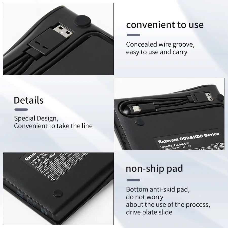 DVD Recorder Portable USB 3.0 Ultra-thin External DVD RW CD Writer Drive Reader Player Optical Drives For Laptop PC DVD Burner