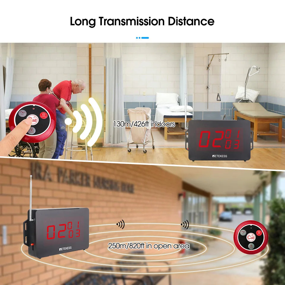RETEKESS TD163 Restaurant Wireless Calling Pager System Host Voice Reporting Broadcast Display Receiver For Cafe Bar Club Hotel