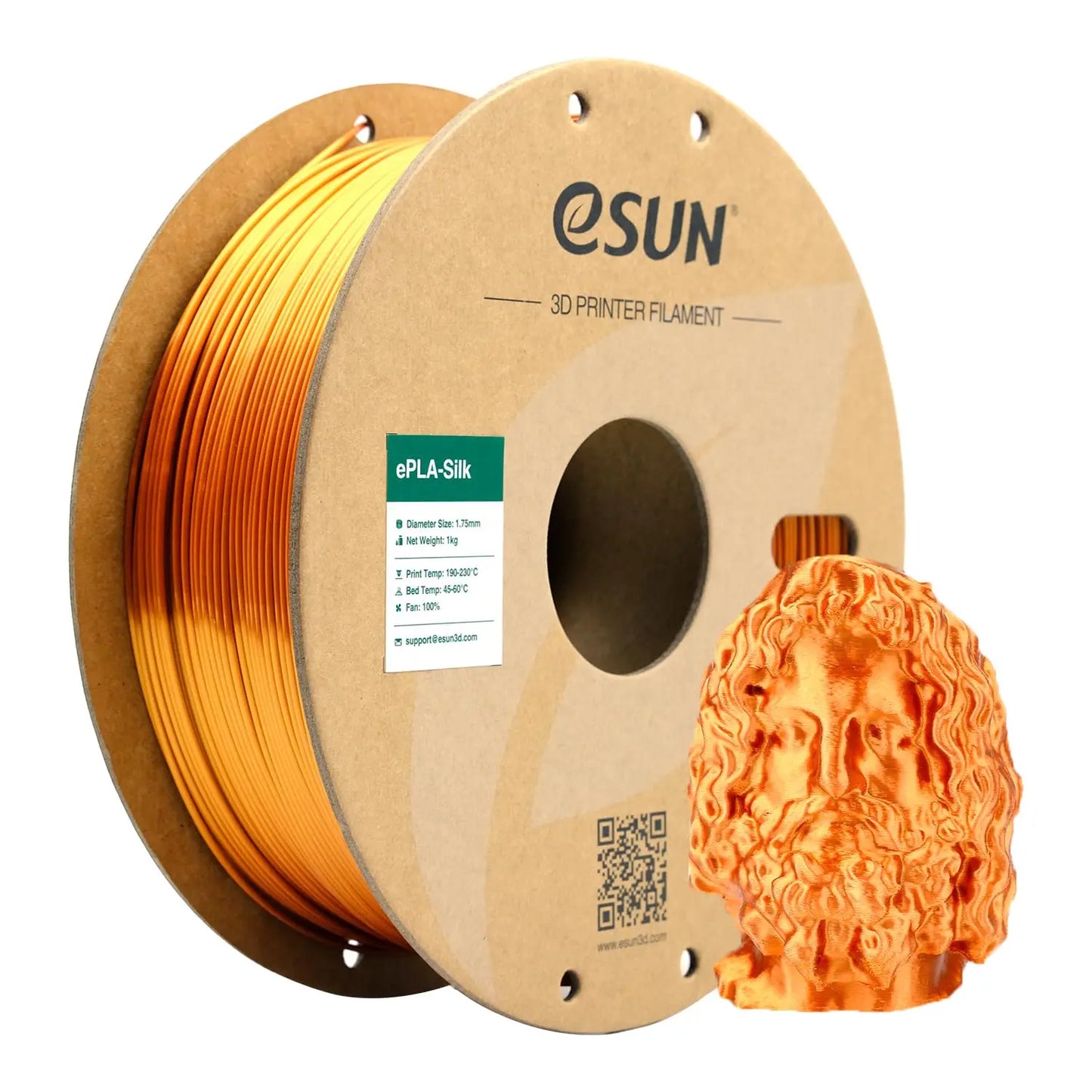 eSUN Silk PLA Filament 1.75mm Silk PLA 3D Printer Filament 1KG (2.2 LBS) Spool 3D Materials for 3D Printers DIY Artwork Printing