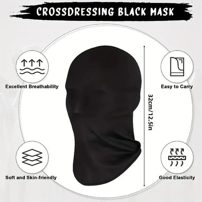 2pcs New Black Cosplay Full Mask Thin Adult Kids Hood Cosplay Prop Halloween Costumes Breathable Cosplay Head Cover