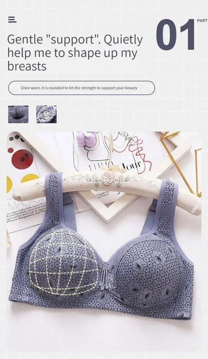 Plus Size Push Up Bra for Women - Adjustable Straps Lace Trim, Full Coverage Comfortable Support Underwire Bra for Big Bust