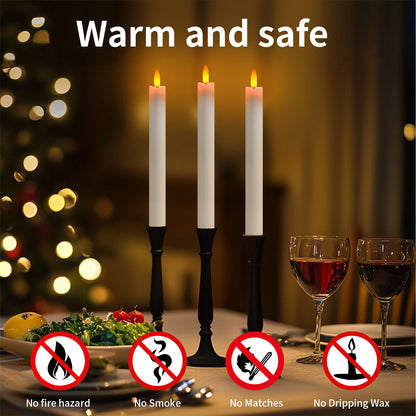 Pack of 6 Remote Control LED Decorative Candle Light Battery Operated Flameless Electronic Home Party Wedding Candle With Timer