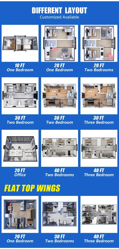 40Ft 20Ft Luxury Foldable Expandable Container House Camping Prefabricated Tiny Portable Folding Container House