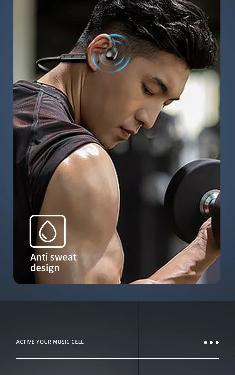 Ks15 Bluetooth Earphone Neck Mounted Wireless Headset With High Power Sound Conduction And Long Battery Life