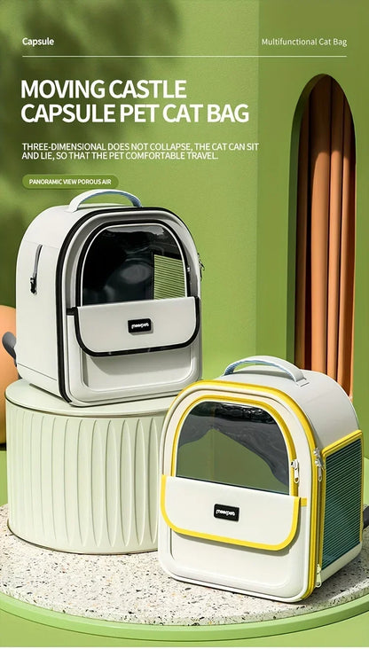 Pet Carrier Backpack, Going Out Large Cat Backpack Transparent Space Capsule Breathable Portable Bag Backpack Cat Dog Supplies