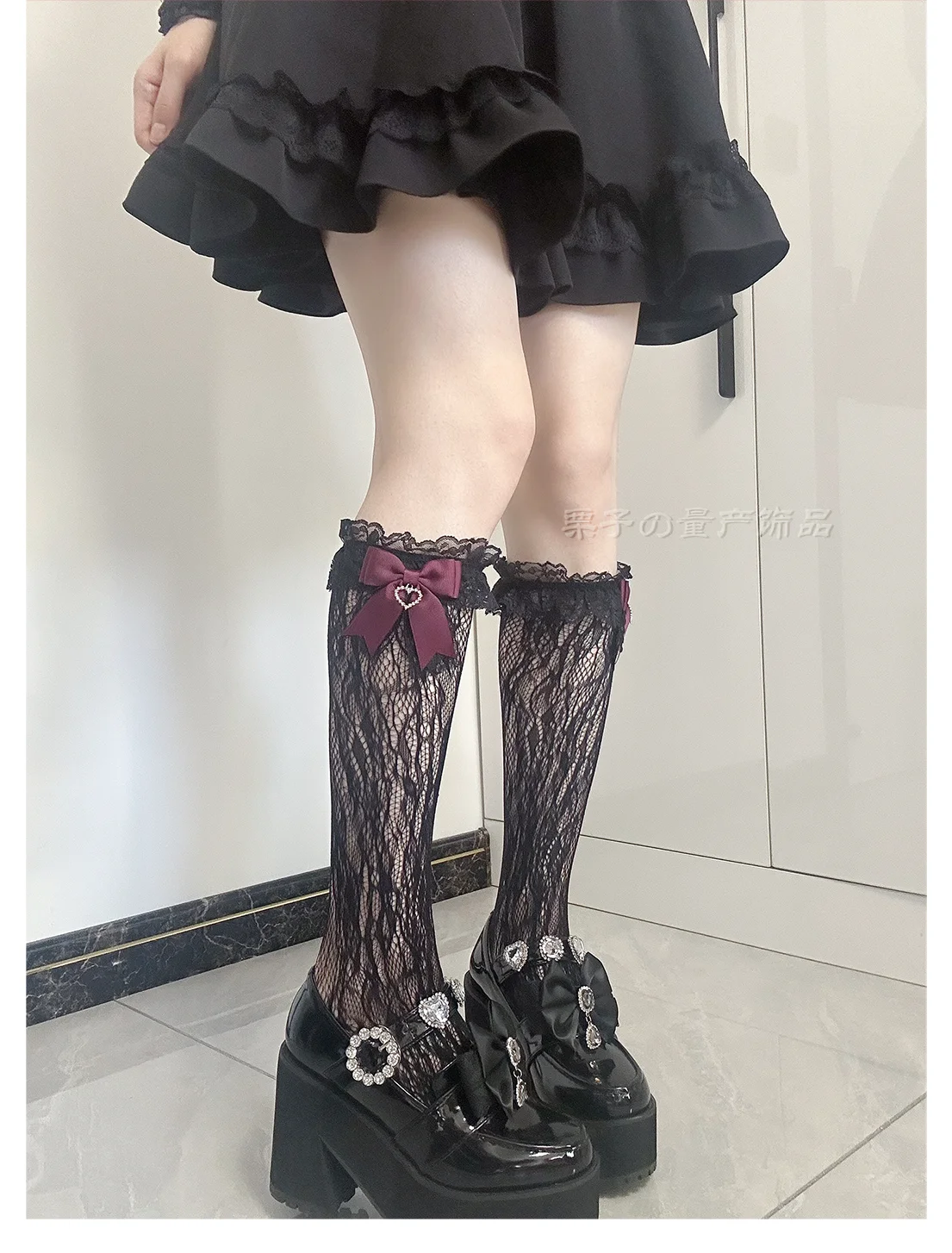 JK Lolita Lace Stockings Bow Knot Sweet Socks Female Long Stocking Teen Uniform Calf Socks Student Cute JK Socks
