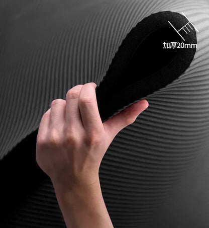 Tapis de gym pour homme 200 x 90 cm, épaisseur 20 mm, tapis de yoga pour débutants, plus épais, plus large et plus long, antidérapant, pour la maison