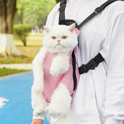 Pet Backpack Portable Portable Cat Double Shoulder bag Outdoor Travel Dog Carrier Bag Pet Dog Front Bag Mesh Backpack