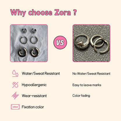 Zora Minimalist Style Silver-Plate Stainless Steel Heart Pendant Splicing Tassels Necklace Waterproof Women's Unique Jewelry