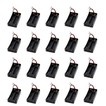 1 2 3 4 Slot DIY Batteries Clip Holder Container Plastic 18650 Holder Box with Wire Lead Black for 18650 3.7V Battery