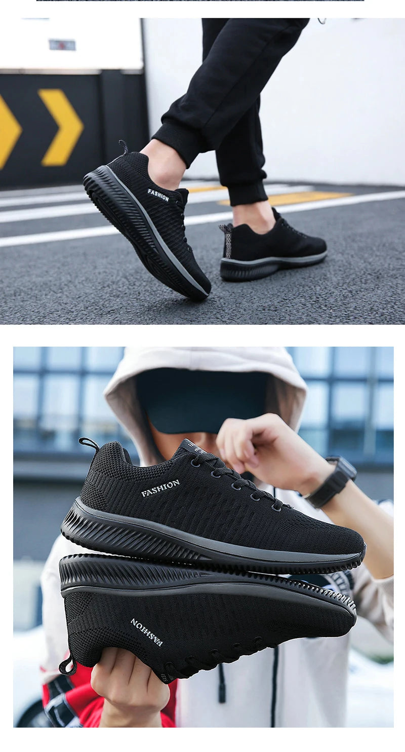 Men Women Knit Sneakers Breathable Athletic Running Walking Gym Shoes