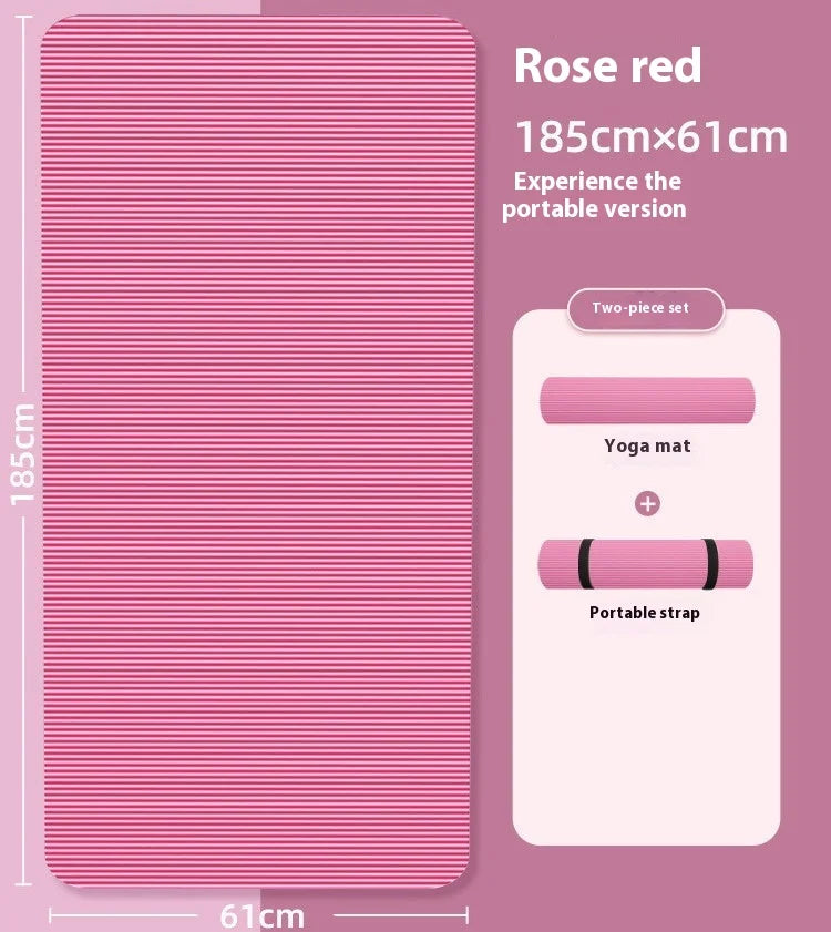 Tapis de yoga athlétique antidérapant de 10 mm pour l'entraînement à domicile, le Pilates et la gymnastique