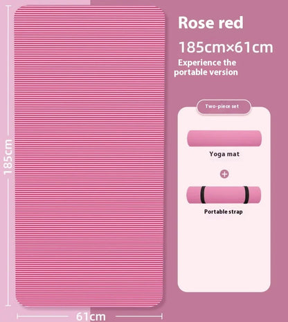 Tapis de yoga athlétique antidérapant de 10 mm pour l'entraînement à domicile, le Pilates et la gymnastique