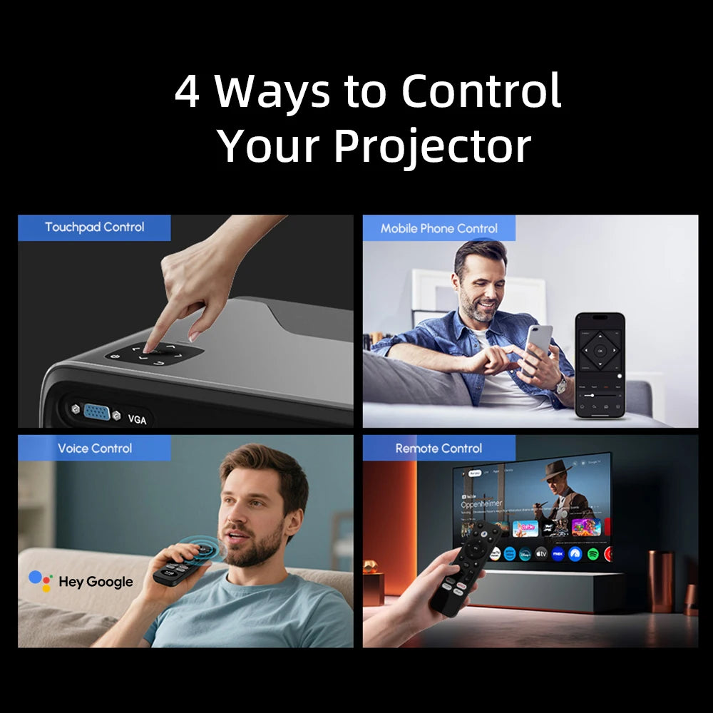 projector Portable 4K UHD HDR10 Home cinema Movie Google TV certified Gaming Outdoor MEMC Dust proof