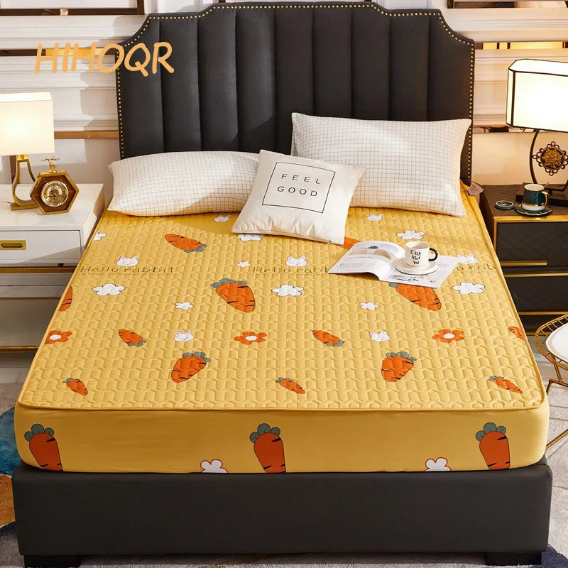 Waterproof Thicken Mattress Pad Protector Skin-Friendly Durable Fitted Sheet Bed Cover Latex Mat Cover 120x200 150x200 180x200