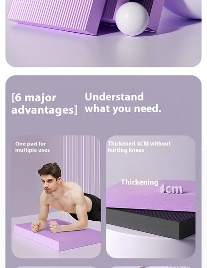 Tapis de yoga épais pour entraînement à domicile, tapis de gymnastique équilibré, accessoires de Pilates, roue abdominale antidérapante, coussin de gym pour les genoux.