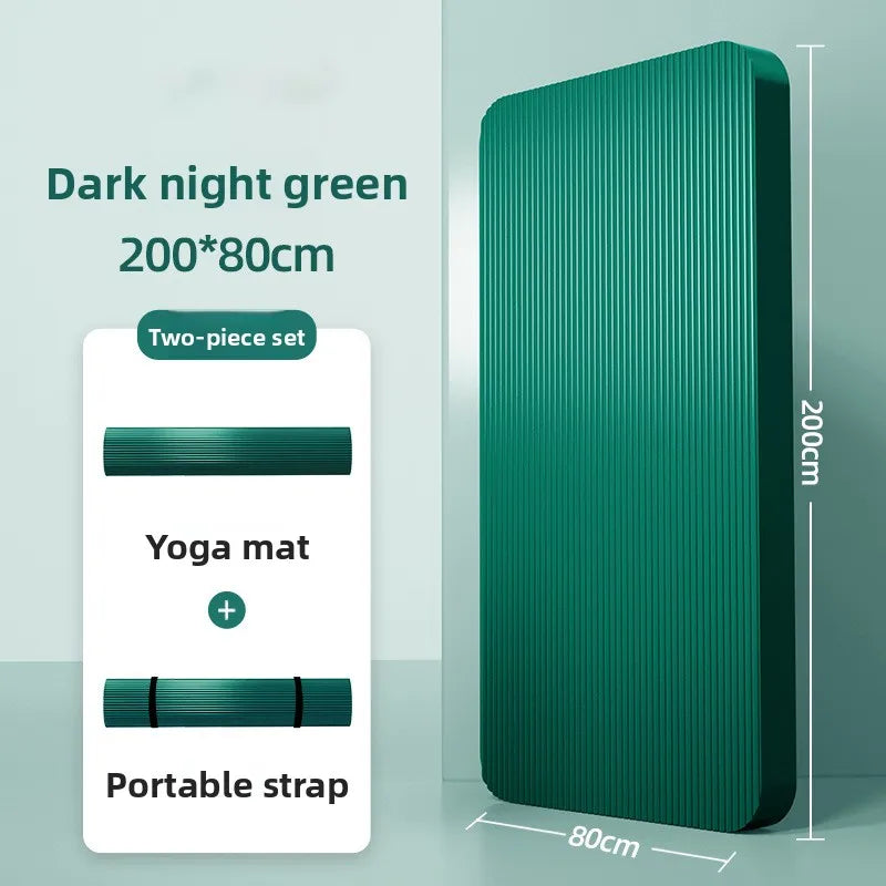 Tapis de yoga pour homme, 20 mm d'épaisseur, allongé et élargi, antidérapant, idéal pour l'exercice, couleur unie, en NBR.