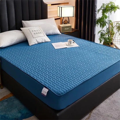 Waterproof Thicken Mattress Pad Protector Skin-Friendly Durable Fitted Sheet Bed Cover Latex Mat Cover 120x200 150x200 180x200