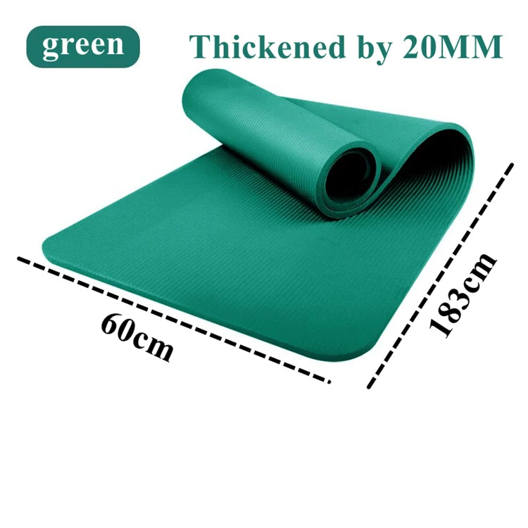 Tapis de yoga épais 183 x 60 cm, antidérapant, en mousse de 20 mm pour un confort optimal, idéal pour le yoga, le Pilates et la gymnastique.