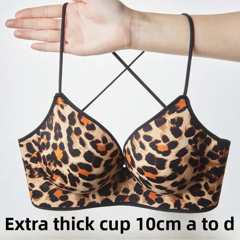 10CM Ultra Thick Push Up Bra for Small Chest Women Wireless Seamless No Side Fat Bra Lift Shape Body Shaper with Invisible Back