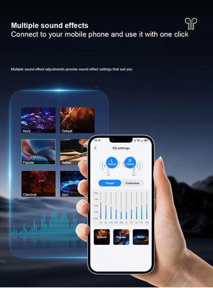 Nouveaux écouteurs sans fil Bluetooth Air Pro : réduction de bruit active (ANC), son HiFi, faible latence, musique HD, commandes tactiles.