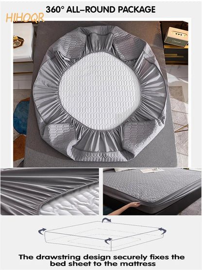 Waterproof Thicken Mattress Pad Protector Skin-Friendly Durable Fitted Sheet Bed Cover Latex Mat Cover 120x200 150x200 180x200