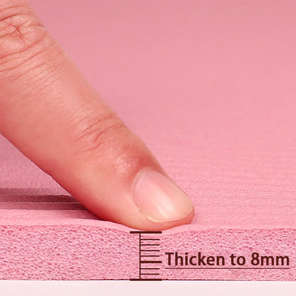 Tapis de yoga de 8 mm, adapté aux débutants, plus long et plus épais pour une meilleure stabilité lors des exercices, tapis de yoga antidérapant pour le fitness à domicile.