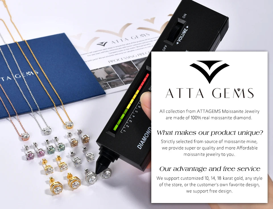 ATTAGEMS New Trends Moissanite Eternal Rings for Women S925 Sterling Silver D VVS1 Diamond Elegant Engagement Bands Fine Jewelry