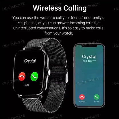 New Smart Watch Android IOS Phone 1.44 Inch Color Screen Bluetooth Call Blood Oxygen/Pressure Monitoring Smart Watch Women Men