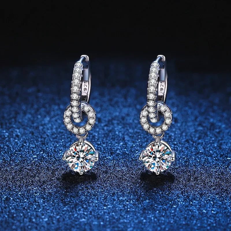 Luxury Sparkling Diamond Drop Earring For Women Wedding Party Jewelry 925 Sterling Silver Moissanite Earrings Anniversary Gifts
