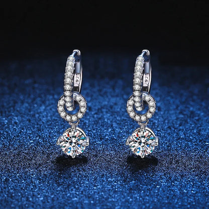 Luxury Sparkling Diamond Drop Earring For Women Wedding Party Jewelry 925 Sterling Silver Moissanite Earrings Anniversary Gifts