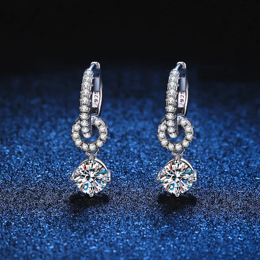 Luxury Sparkling Diamond Drop Earring For Women Wedding Party Jewelry 925 Sterling Silver Moissanite Earrings Anniversary Gifts