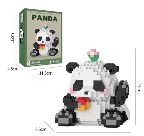 Blocs de construction Panda mignon et miniature à assembler soi-même, style chinois, jouet éducatif pour enfants.