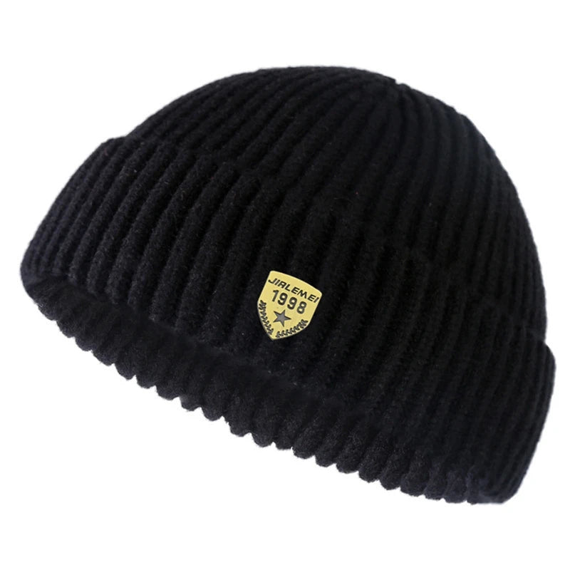 Unisex Street Style Hip Hop Beanies Brimless Melon Cap Cuff  Beanies Hats Women Men Autumn Winter Warm Knitted Bonnet Skullcap