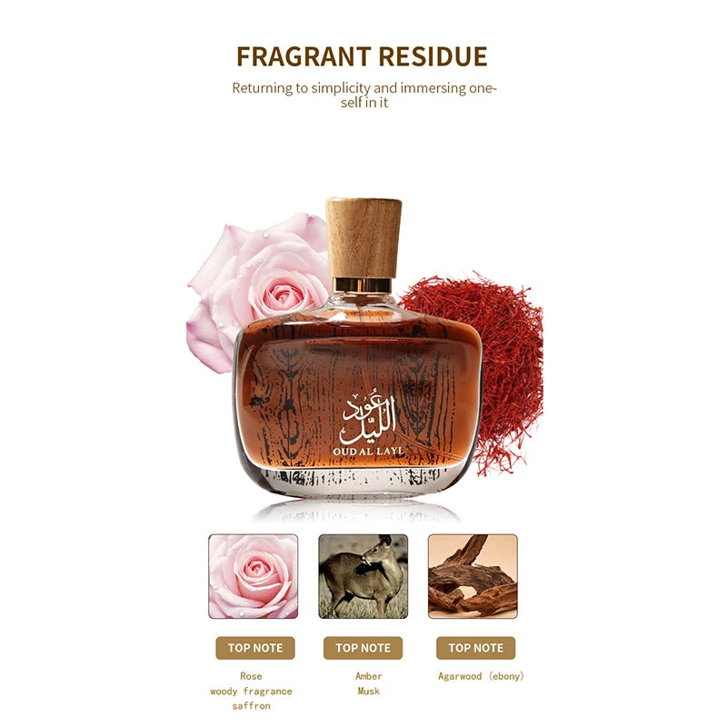Arabic Sandalwood Perfume Classic Agarwood & Irresistible Musk Fragrance Long-lasting Elegant Charming Woody Eau De Parfum