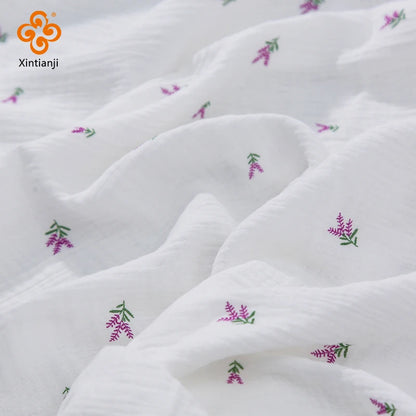 Soft Heart Print Cotton Sewing Fabric Crepe Double Layer Gauze Cloth Valentine's Day Diy Towel Material YHW300530