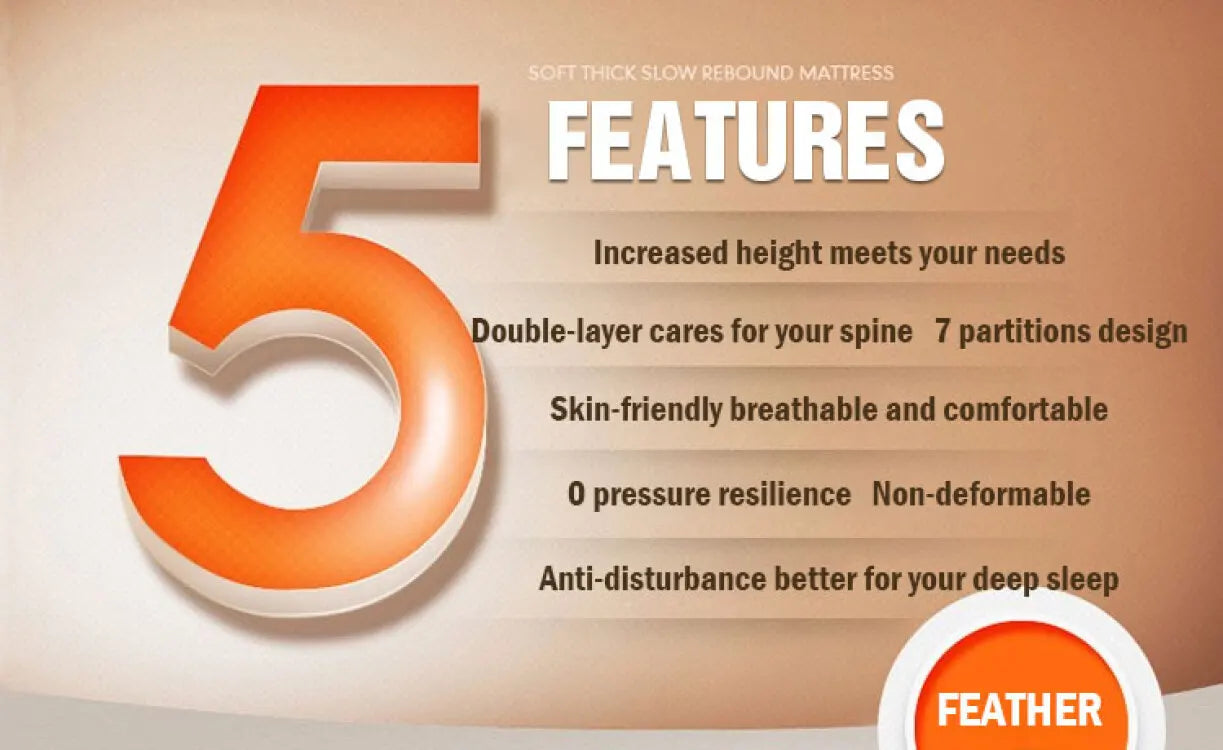 Down soft mattress five-star hotel three-dimensional thickened 10cm mattress student dormitory 0.9m/1.2m soft cushion quilt