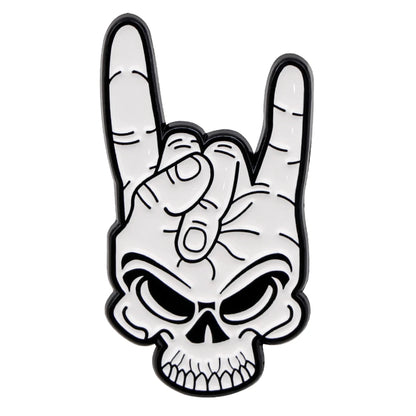 Broche squelette en émail, style punk, pin's à revers, badge pour sac à dos, accessoires de mode, bijoux gothiques, cadeaux d'Halloween
