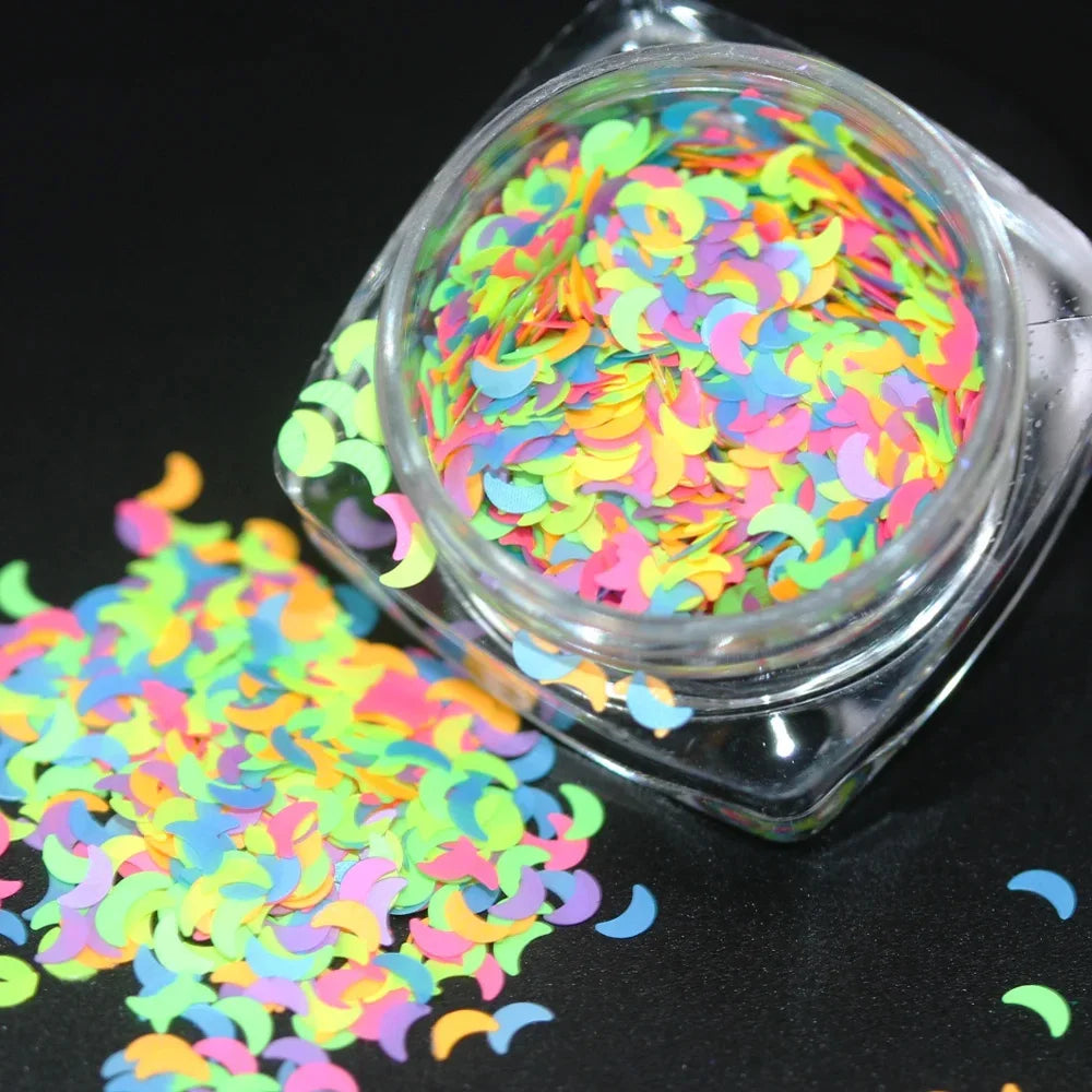 Neon Stars Hearts Moon Puzzle Chunky Loose Glitter Perfect for Nail Art Halloween Makeup Raves Festivals Resin Tumblers Cosmetic